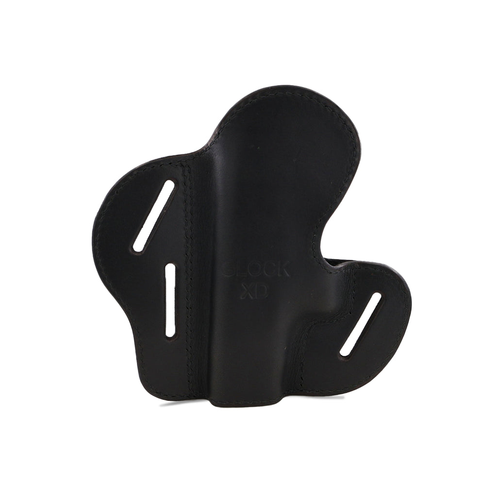 3 Slot Pancake Belt Holster - Fits Glock/S&W Shield/XD + Similar Sizes - Premium Leather - Made in the USA