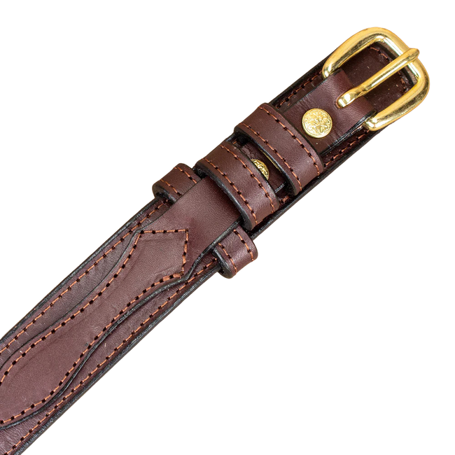 Men's Brown Stitched Raised Center Ranger Belt 1.25"