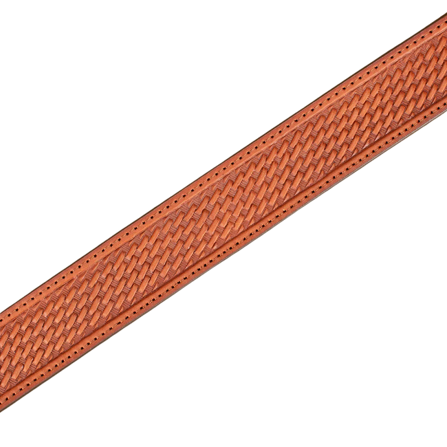 Men's Medium Brown Basketweave Stitched Ranger Belt 1.50"