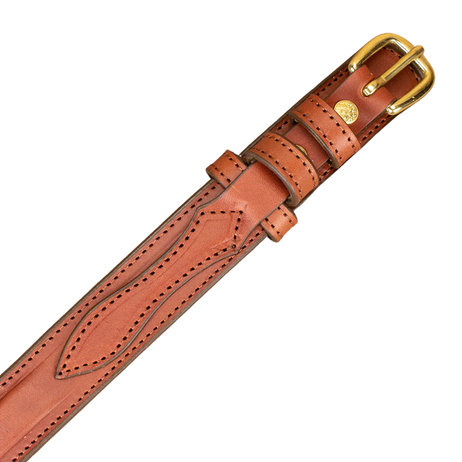 Men's Medium Brown Stitched Raised Center Ranger Belt 1.25"