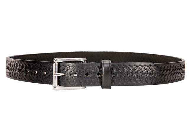 Black Basketweave Bullbelt® : Men's Basketweave Leather Belt 1.50"