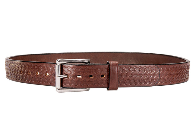 Dark Brown Basketweave Bullbelt® : Men's Basketweave Leather Belt 1.50"