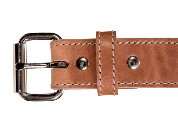 Stitched Roughcut® Holster Belt - Men's Natural Stitched Leather Belt 1.50"-Daltech Force