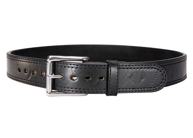 Black Double Stitched Zombie Bullbelt® - Men's Distressed Double Stitched Leather Belt 1.5"