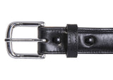 Black Italian Leather Steel Core Gun Belt
