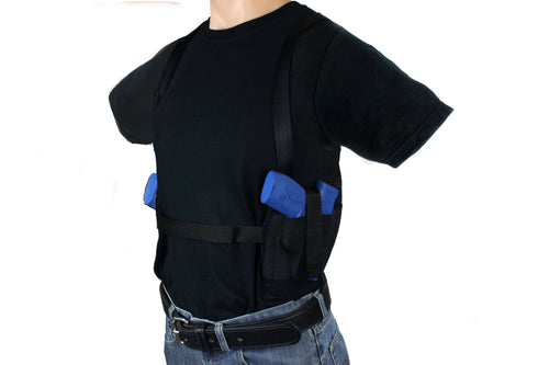 TWO GUN SHOULDER HOLSTER CONCEALMENT T-SHIRT