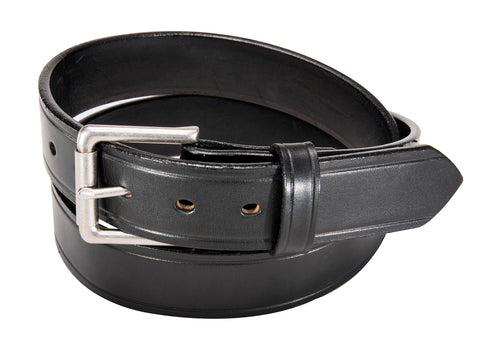 Black Creased Belt - Men's Leather Creased Edge Belt 1.50"