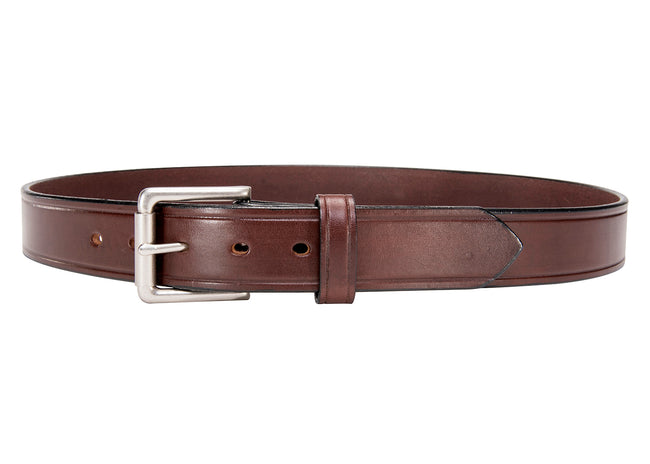 Brown Creased Belt - Men's Leather Creased Edge Belt 1.50"