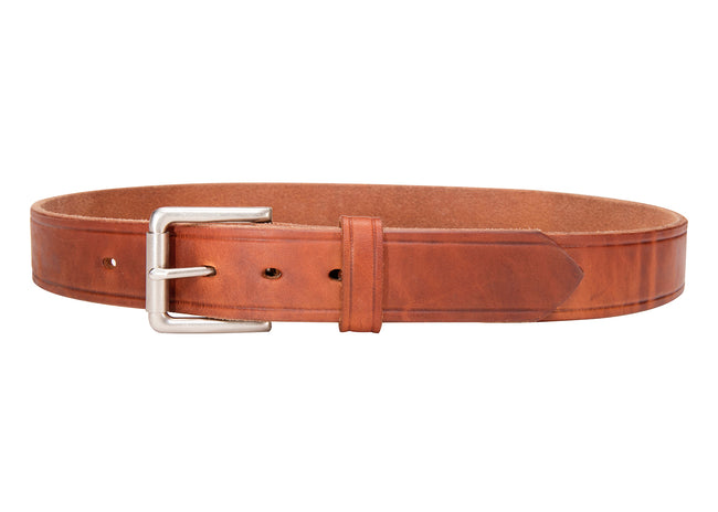 Caramel Creased Belt - Men's Leather Creased Edge Belt 1.50"