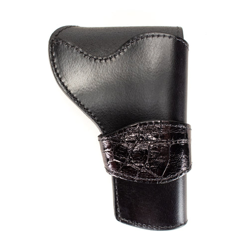Black Alligator Banded Western Revolver Holster