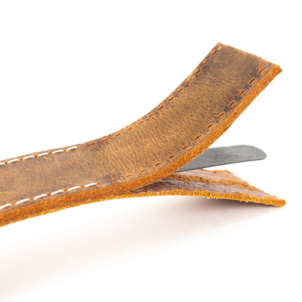 Reinforced Steel Core Holster Belt & Leather Pancake Holster Set - Distressed Brown-Daltech Force