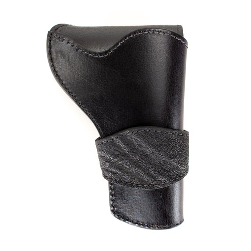 Black Elephant Banded Western Revolver Holster