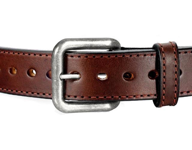 Extra Thick Stitched Horse Hide Belt - 1.5"