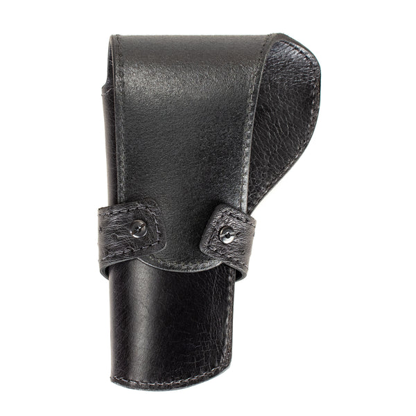 Black Ostrich Banded Western Revolver Holster