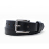 Black Slim Smooth Leather BullBelt - 1.25