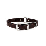 Leather Chocolate Brown Center Ring Dog Collar