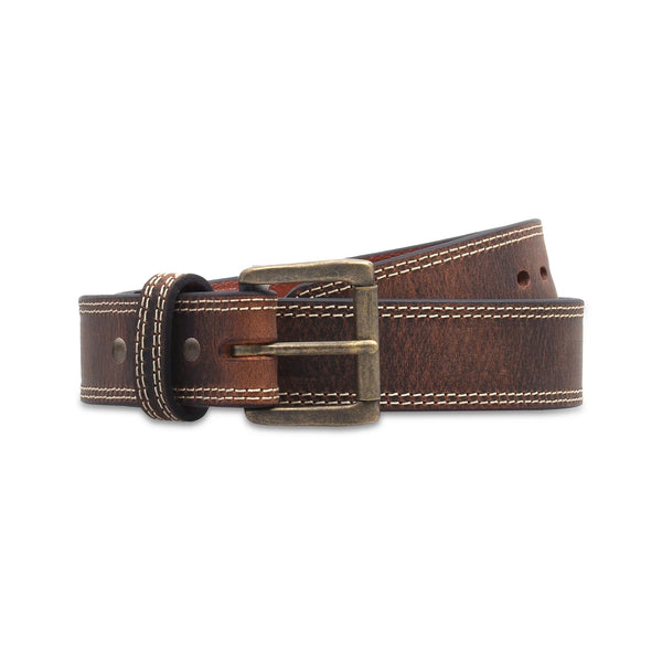 Distressed Steel Core Double Stitched Belt