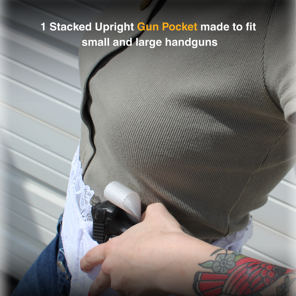 Women's White Lace Belly Band Holster