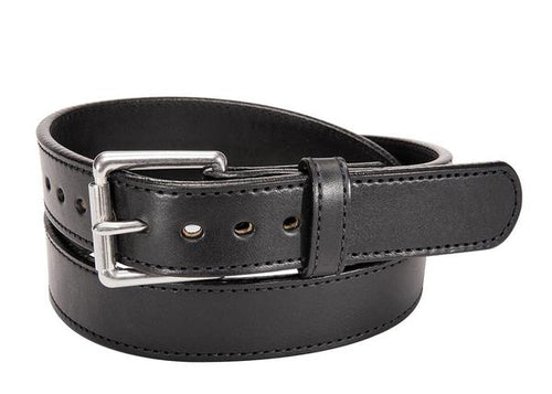 Black Slim Stitched Everyday Bullbelt® - Men's Black Leather Stitched Belt 1.25"