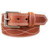 Men's Hot Dipped Tan Figure 8 White Stitched Leather Belt 1.50