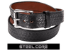 Black Basketweave Steel Core Bullbelt® : Men's Basketweave Leather with Steel Core Belt 1.50