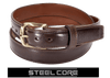 Men's Brown Italian Leather Steel Core Holster Belt 1.25