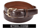 Men's Brown Italian Leather Steel Core Holster Belt 1.25