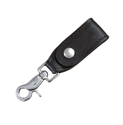 Black Leather Key Hanger with Scissor Snap