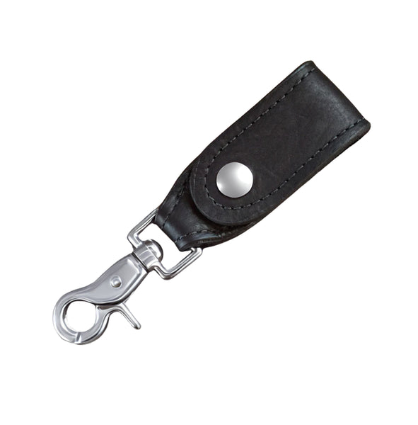 Black Leather Key Hanger with Scissor Snap