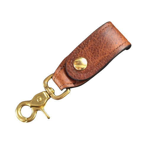 Brown Leather Key Hanger with Scissor Snap