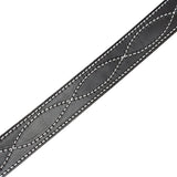 Men's Black Figure 8 White Stitched Leather Belt 1.50