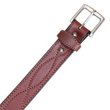 Men's Brown Figure 8 Stitched Leather Belt 1.50