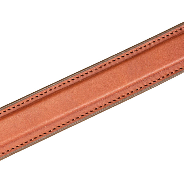 Men's Black Stitched Raised Center Ranger Belt 1.25"