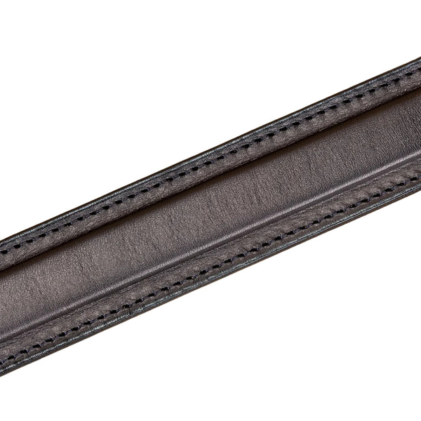 Men's Black Stitched Raised Center Ranger Belt 1.25"