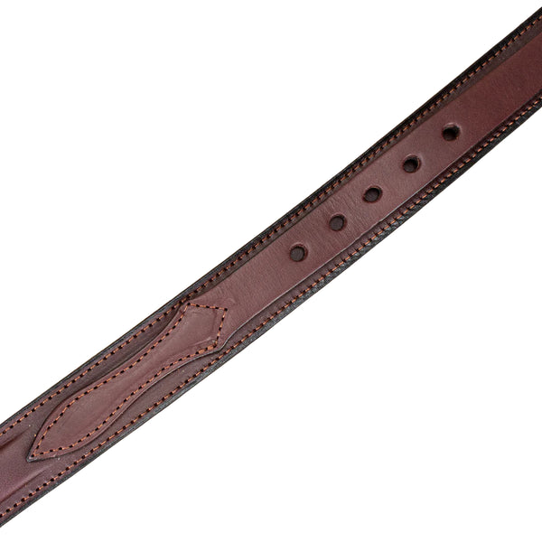 Men's Black Stitched Raised Center Ranger Belt 1.25"