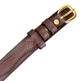 Men's Black Stitched Raised Center Ranger Belt 1.25