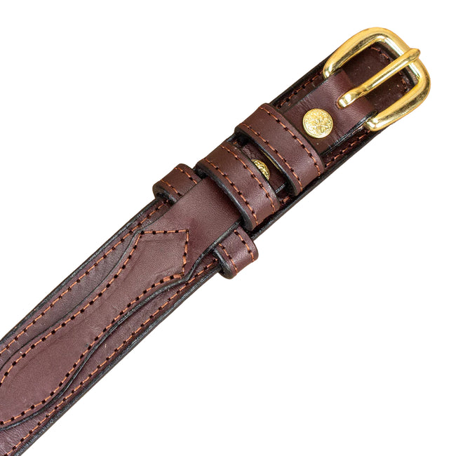 Men's Brown Stitched Raised Center Ranger Belt 1.25"