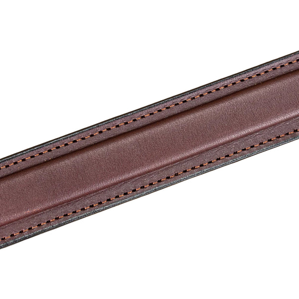Men's Medium Brown Stitched Raised Center Ranger Belt 1.25"