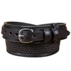 Men's Chestnut Brown Basketweave Stitched Ranger Belt 1.50