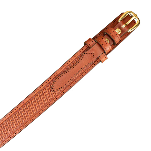 Men's Black Basketweave Stitched Ranger Belt 1.50"