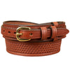 Men's Medium Brown Basketweave Stitched Ranger Belt 1.50