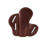3 Slot Pancake Belt Holster - Fits Glock/S&W Shield/XD + Similar Sizes - Premium Leather - Made in the USA