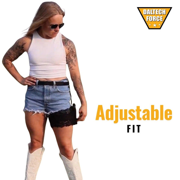 Lace Women's Thigh Holster with Removable Garter Belt | Daltech Force Black / Medium/Large/XL Lace Women's Thigh Holster with Removable Garter Belt | Daltech Force Black / Medium/Large/XL