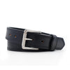 Men's Black Double Stitched Casual Leather Belt - 1.5