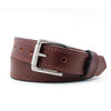 Men's Black Double Stitched Casual Leather Belt - 1.5