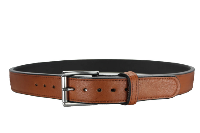 Brown Bison Leather Holster Belt & Wallet Combo