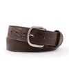 Oak Leaf Pattern Brown Leather Belt - 1.5