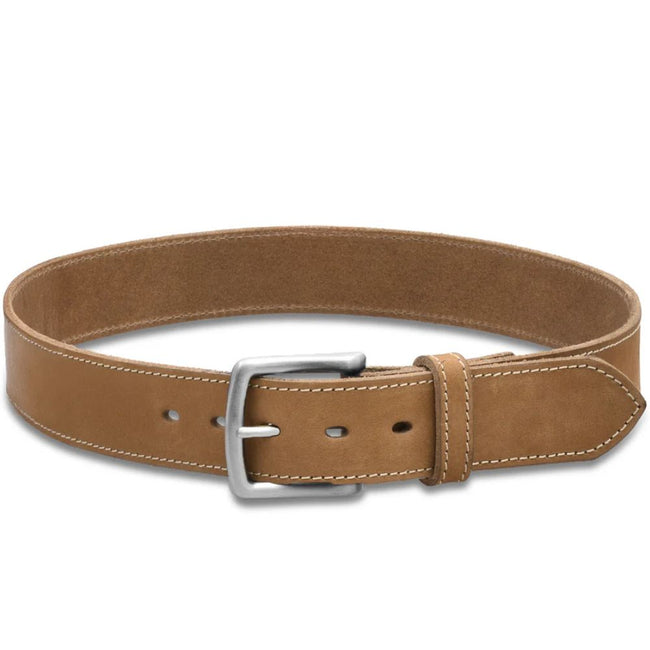 Men's Tan Suede Stitched Belt