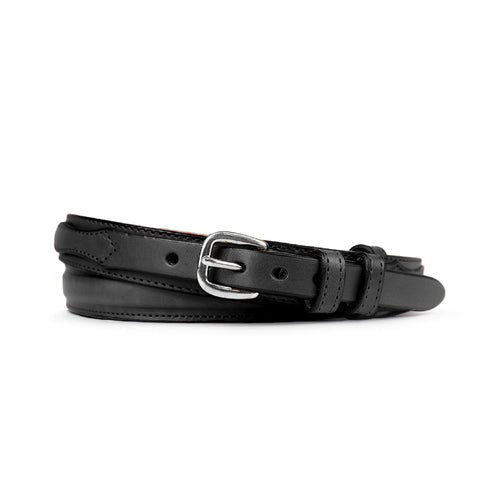 Men's Black Stitched Raised Center Ranger Belt 1.25"