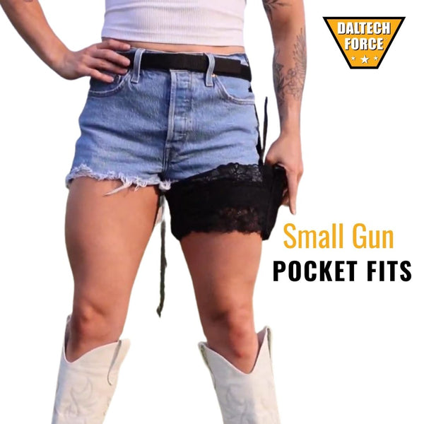 Lace Women's Thigh Holster with Removable Garter Belt